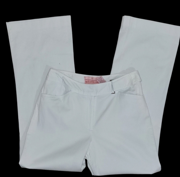Bandolino Pants - Bandolino Vtg White Pants Womens Sz 6 Wide Leg Belted Stretch Girl Boss Vacation
